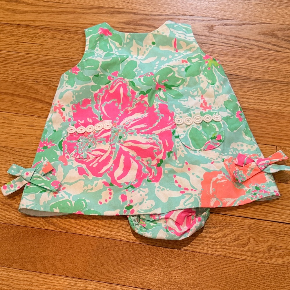 Lilly Pulitzer Vibrant Pink and Blue Baby Dress